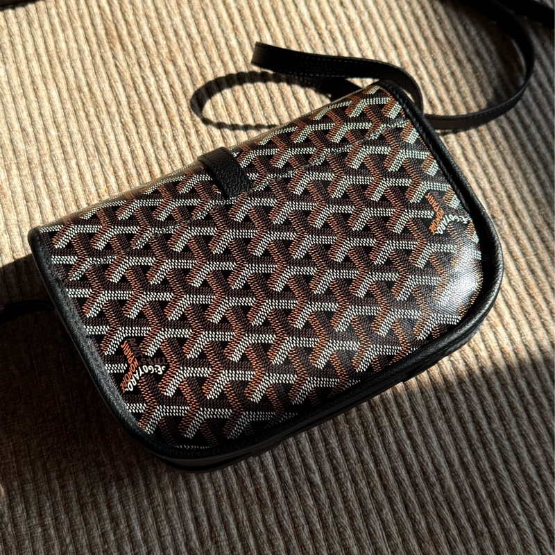 Goyard 郵差包 荔枝皮革（黑） Belvedere PM Bag-7