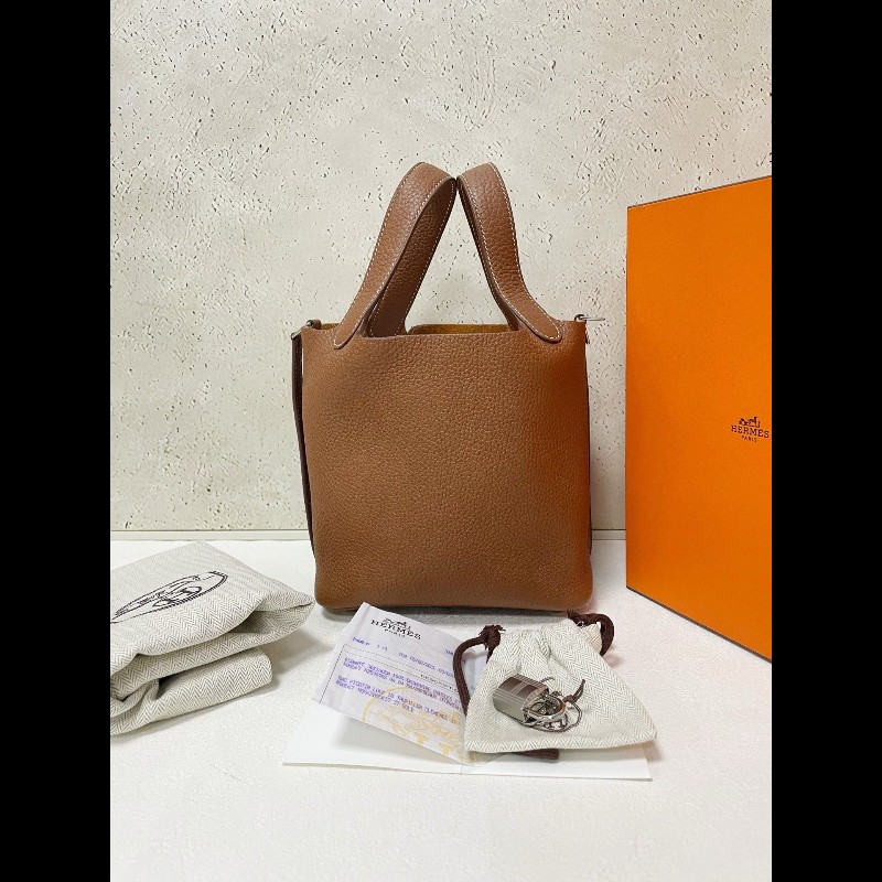 Hermes picotion 18
菜籃子 金棕银扣-0