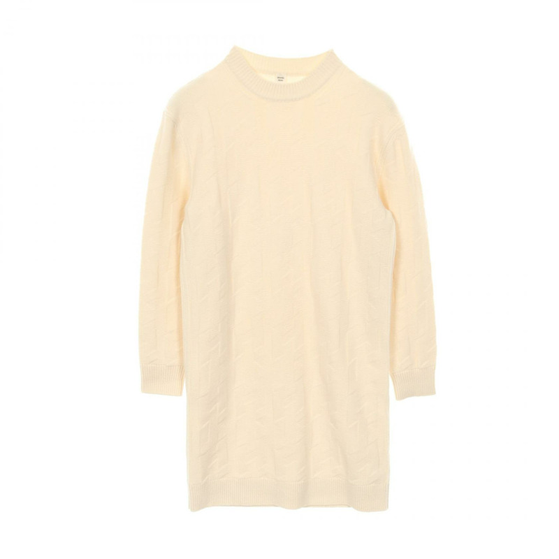 愛馬仕 H 標誌連身裙，36 號，羊毛材質，白色，二手女款-0