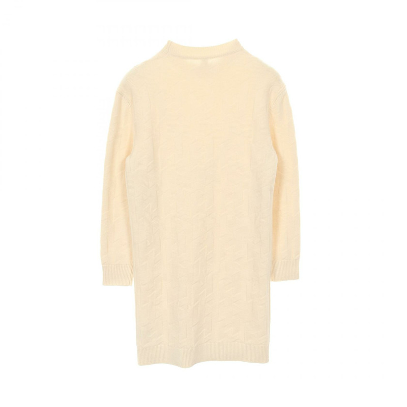 愛馬仕 H 標誌連身裙，36 號，羊毛材質，白色，二手女款-1