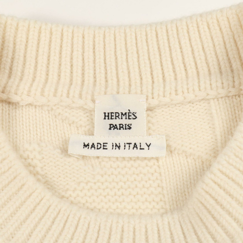 愛馬仕 H 標誌連身裙，36 號，羊毛材質，白色，二手女款-2