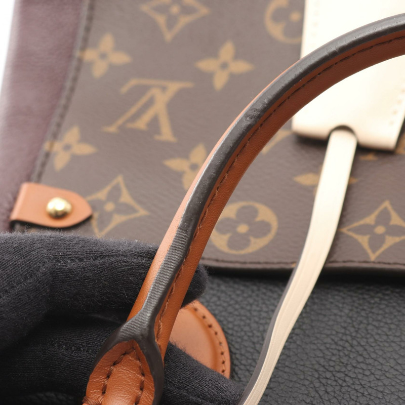 路易威登 Fold Tote MM 斜背包 M45409 Monogram Noir 奶油色-7