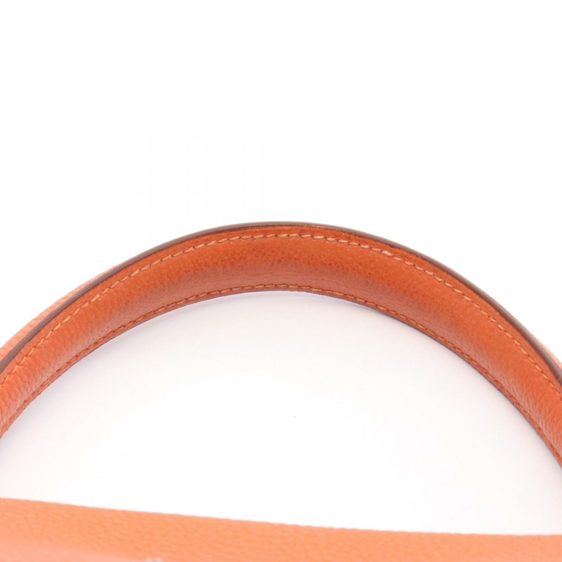 愛馬仕 Kelly 28 單肩手提包,J Togo 皮革,橙色,二手,女士,帶五金配件-6