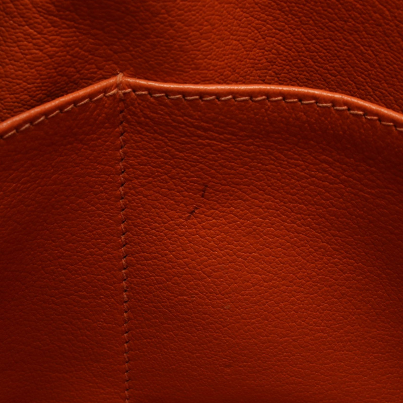 愛馬仕 Kelly 28 單肩手提包,J Togo 皮革,橙色,二手,女士,帶五金配件-14