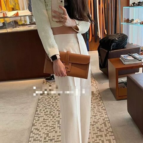 Hermes Jige29 H舌封扣37金棕色手拿包29×15×2.5cm 全新閒置配件塵袋