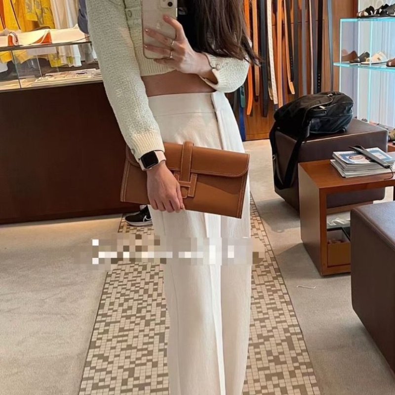 Hermes Jige29 H舌封扣37金棕色手拿包29×15×2.5cm 全新閒置配件塵袋-0