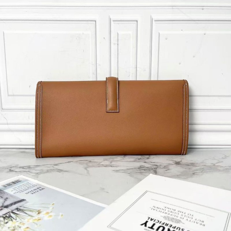 Hermes Jige29 H舌封扣37金棕色手拿包29×15×2.5cm 全新閒置配件塵袋-5