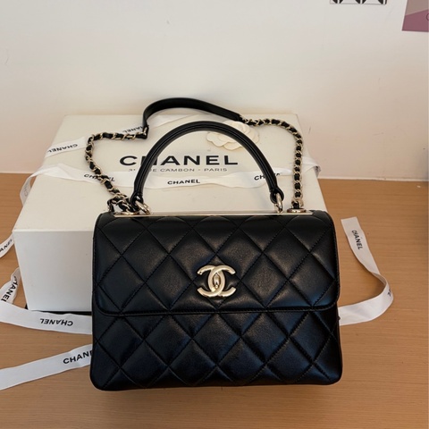 Chanel Trendy CC Handle 25cm 小羊皮香檳金
