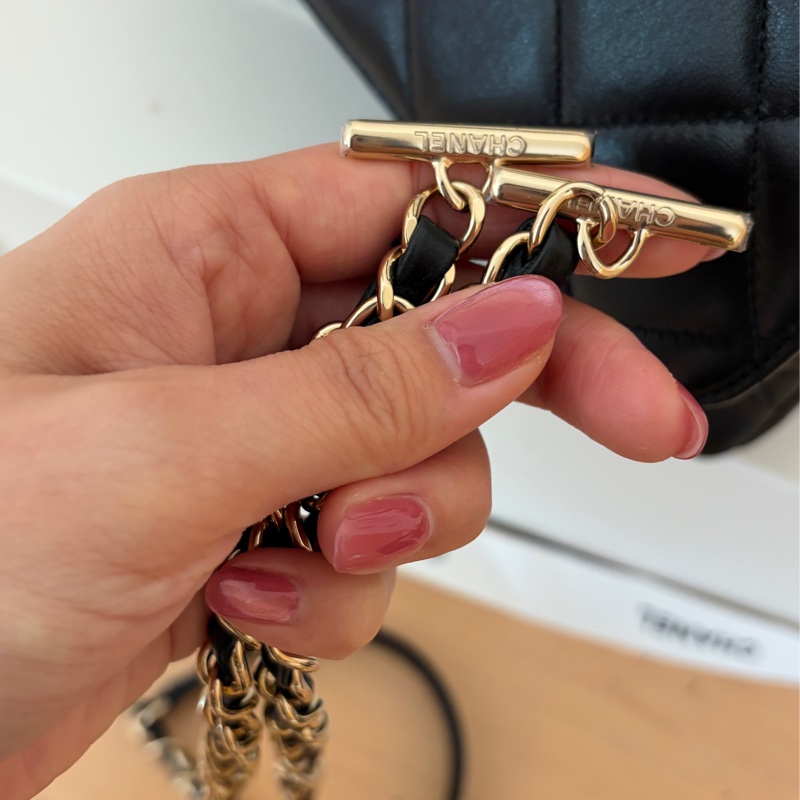 「全新從未使用」Chanel Trendy CC Handle 25cm 小羊皮香檳金-8