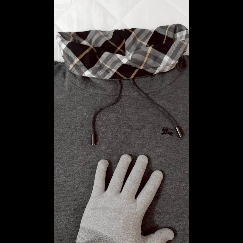 絕版(日本製MIJ)BURBERRY 博柏利 BLUE LABEL 藍標 戰馬 女灰色圍脖翻領短袖洋裝38號-3