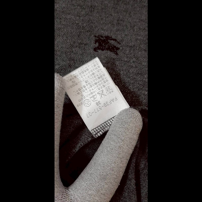 絕版(日本製MIJ)BURBERRY 博柏利 BLUE LABEL 藍標 戰馬 女灰色圍脖翻領短袖洋裝38號-8