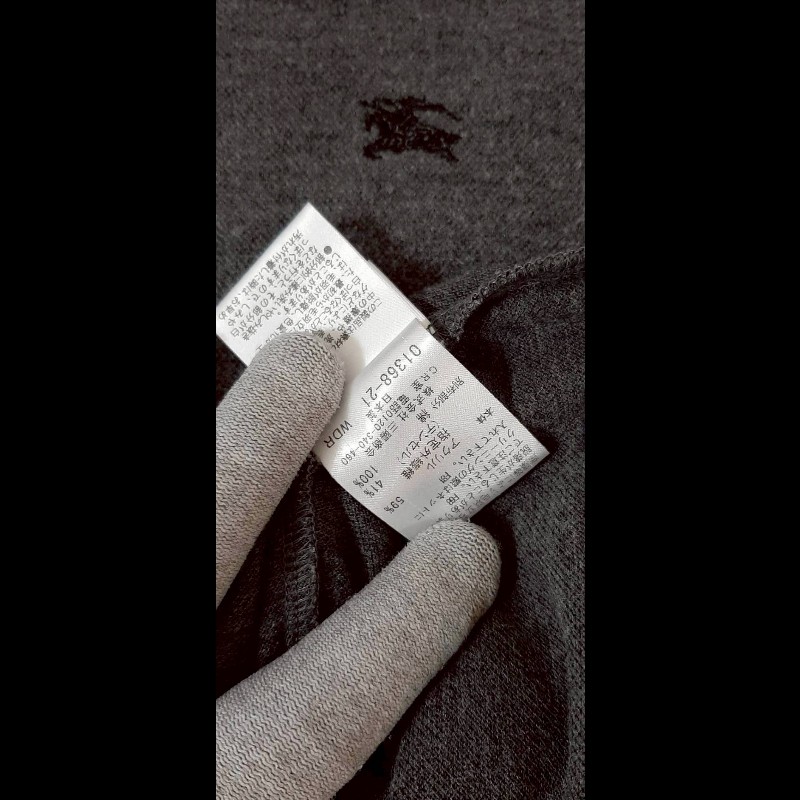 絕版(日本製MIJ)BURBERRY 博柏利 BLUE LABEL 藍標 戰馬 女灰色圍脖翻領短袖洋裝38號-9