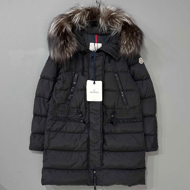 Moncler aphrotiti毛領中長款羽絨外套1碼(其他尺寸可以另外詢問) 99新配件塵袋衣架-1