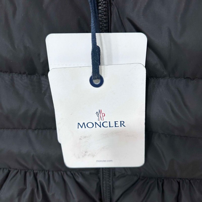 Moncler hirondelle giubbotto黑色毛領長款羽絨外套 1碼 98新配件塵袋衣架-2