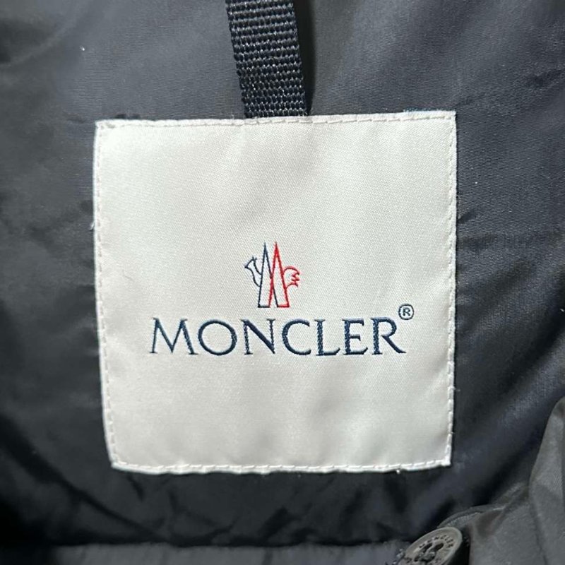 Moncler hirondelle giubbotto黑色毛領長款羽絨外套 1碼 98新配件塵袋衣架-3