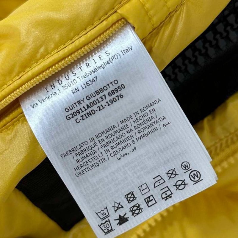 Moncler Guitry系列黃色雙拉鍊羽絨外套99新配件塵袋-4
