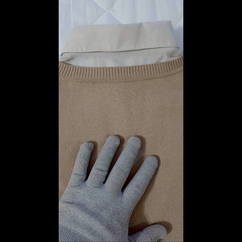 BURBERRY 博柏利 LONDON 戰馬 女淺棕色假兩件針織長袖上衣2號-3