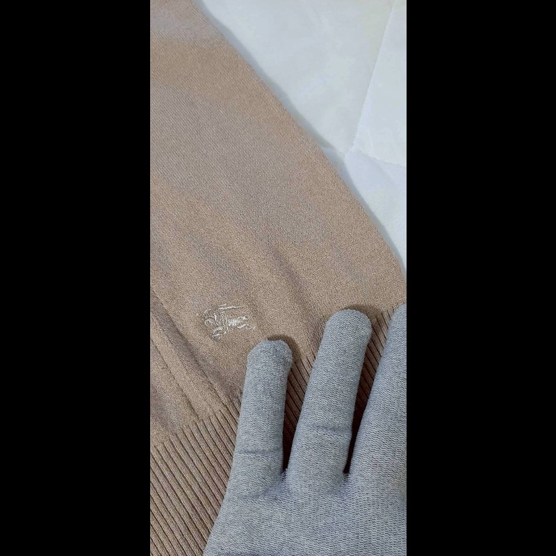 BURBERRY 博柏利 LONDON 戰馬 女淺棕色假兩件針織長袖上衣2號-4