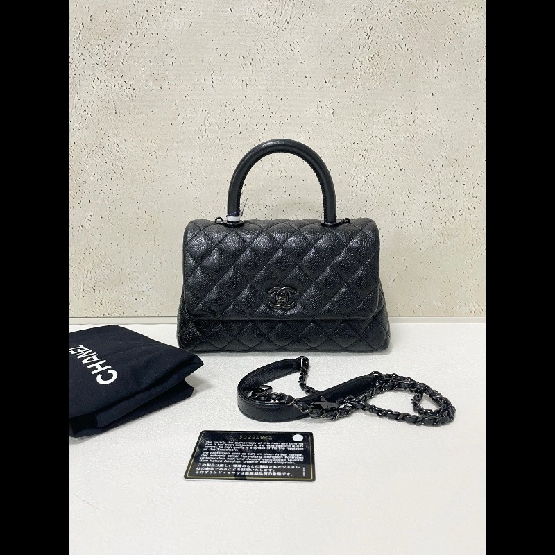 Chanel coco handle so black 小號-0