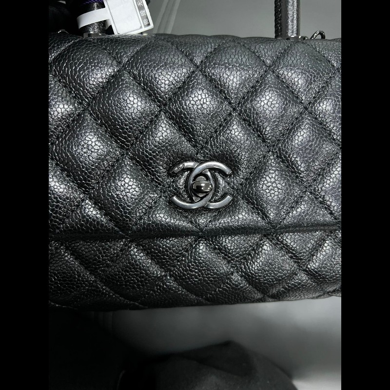 Chanel coco handle so black 小號-11