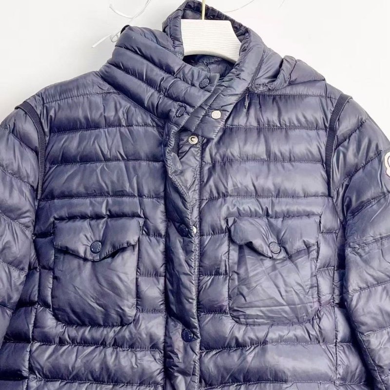 Moncler 藍黑色薄款羽絨外套 尺碼1碼,衣長59cm,胸圍94cm 98新配件塵袋-1