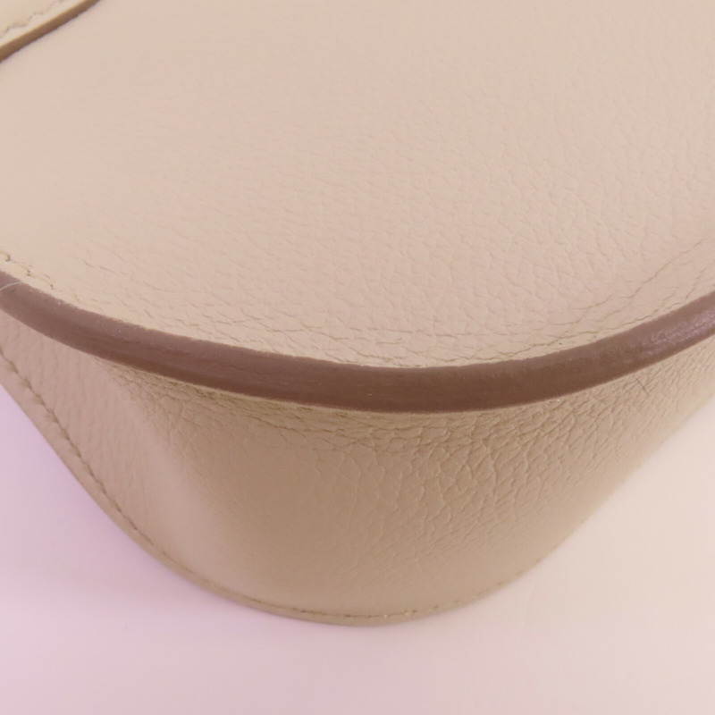 HERMES Togo皮革Mini Jypsiere銀扣肩背袋Beton-7