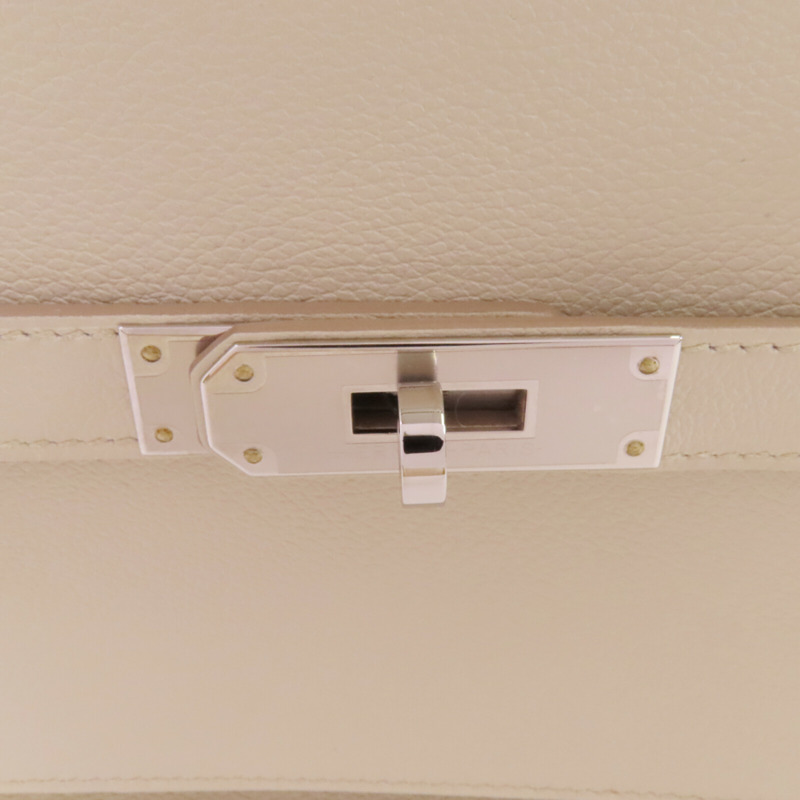 HERMES Togo皮革Mini Jypsiere銀扣肩背袋Beton-9