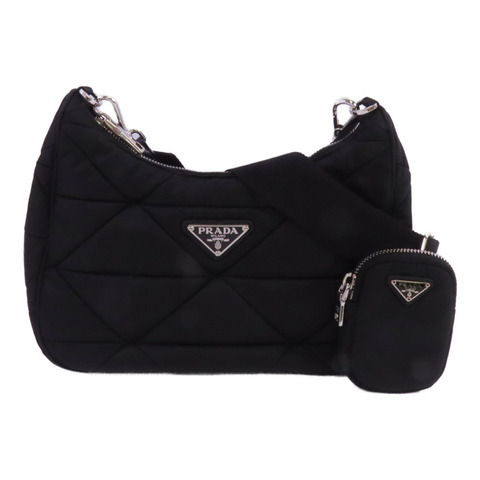 PRADA 尼龍Padded Re Nylon銀扣肩背袋
