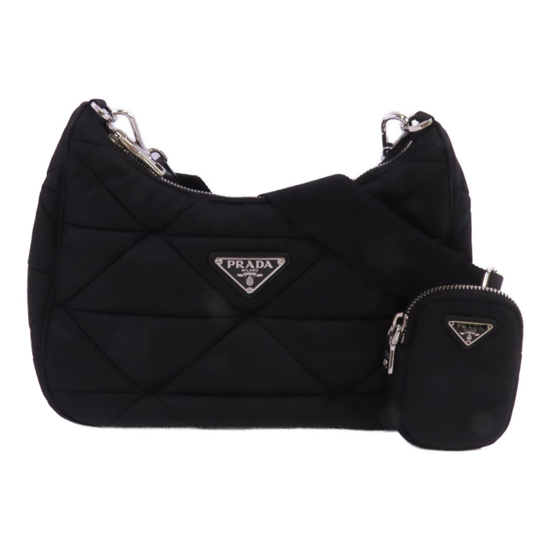 PRADA 尼龍Padded Re Nylon銀扣肩背袋-0