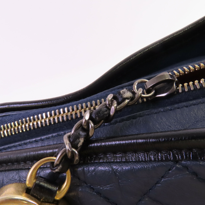 CHANEL 牛皮皮革Gabrielle Medium銀扣鏈帶肩背袋-10