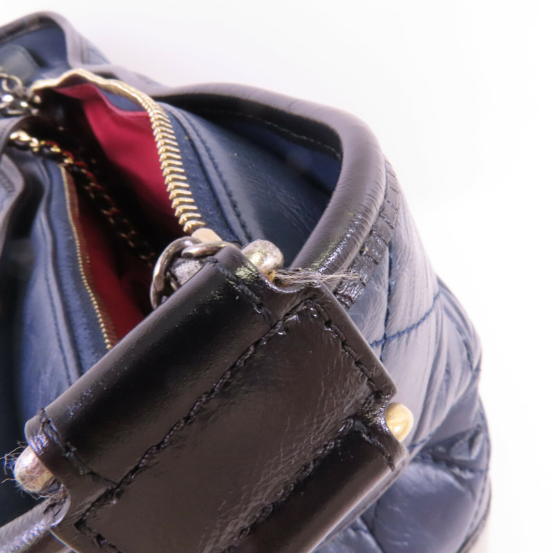 CHANEL 牛皮皮革Gabrielle Medium銀扣鏈帶肩背袋-17