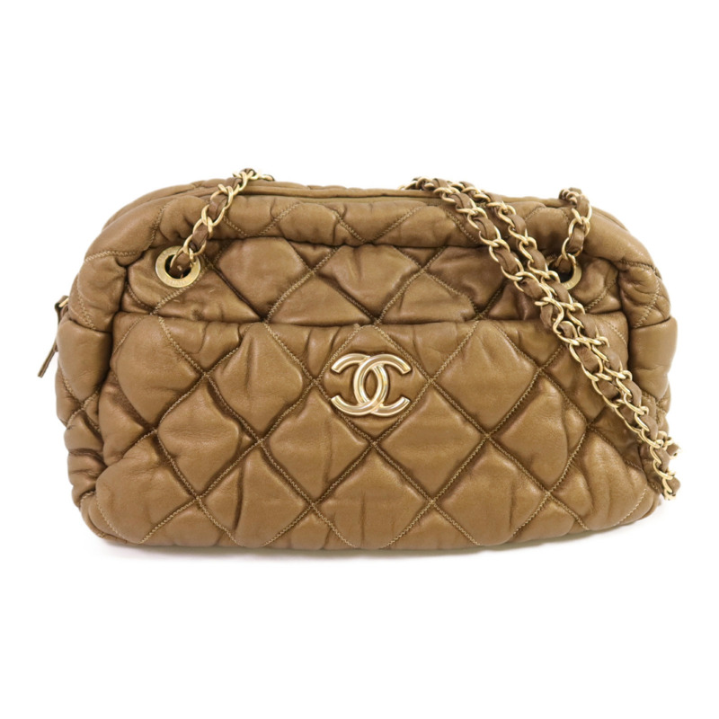 CHANEL 牛皮皮革Chain Shoulder Bag金扣鏈帶肩背袋-0