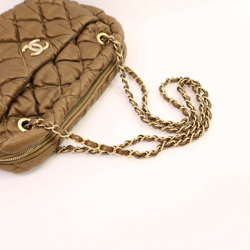 CHANEL 牛皮皮革Chain Shoulder Bag金扣鏈帶肩背袋-4