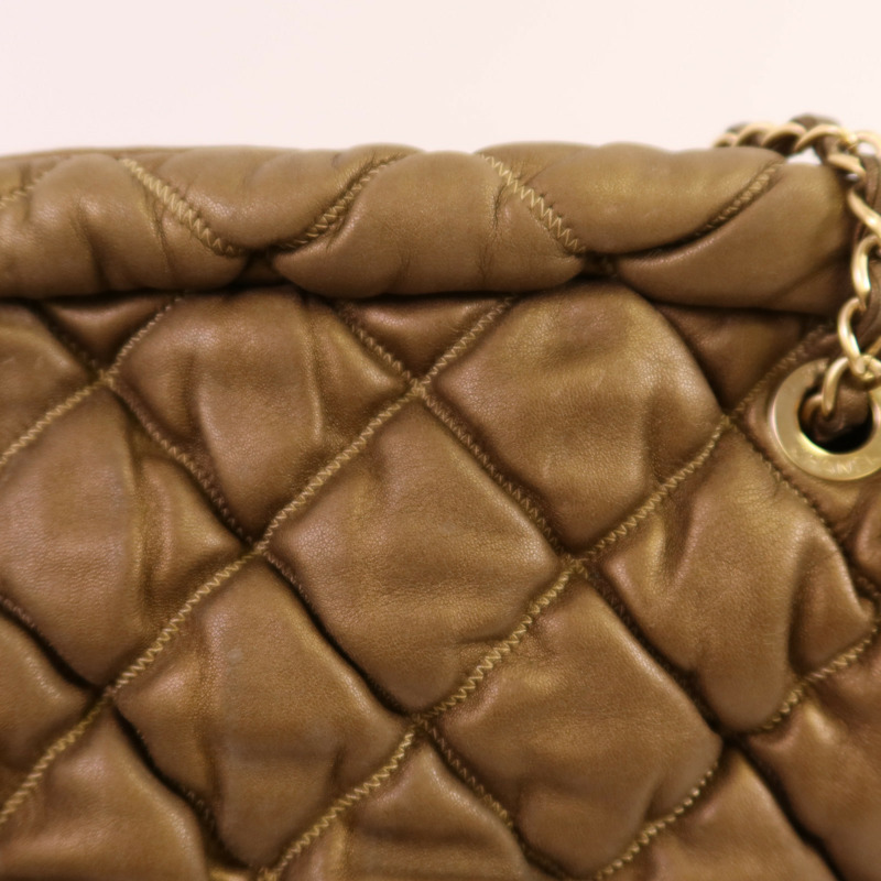 CHANEL 牛皮皮革Chain Shoulder Bag金扣鏈帶肩背袋-9