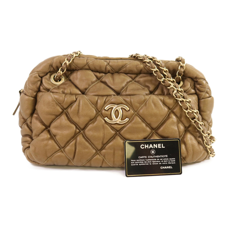 CHANEL 牛皮皮革Chain Shoulder Bag金扣鏈帶肩背袋-19