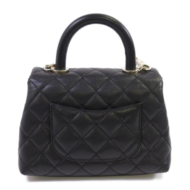 CHANEL 牛皮皮革Co Co Handle金扣鏈帶手挽肩背兩用袋-1