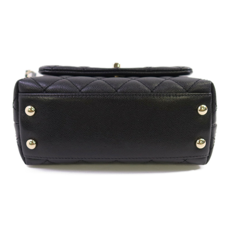 CHANEL 牛皮皮革Co Co Handle金扣鏈帶手挽肩背兩用袋-3