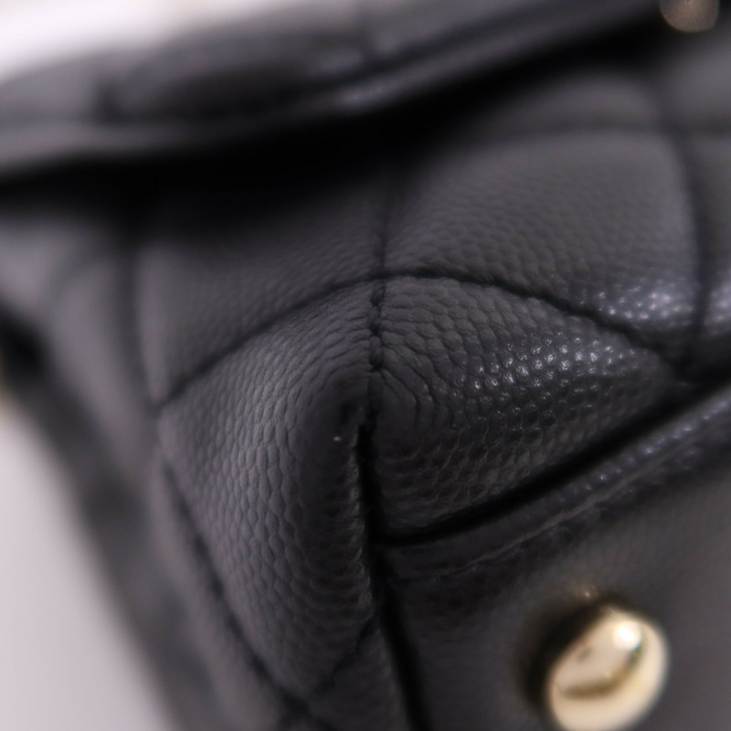 CHANEL 牛皮皮革Co Co Handle金扣鏈帶手挽肩背兩用袋-5