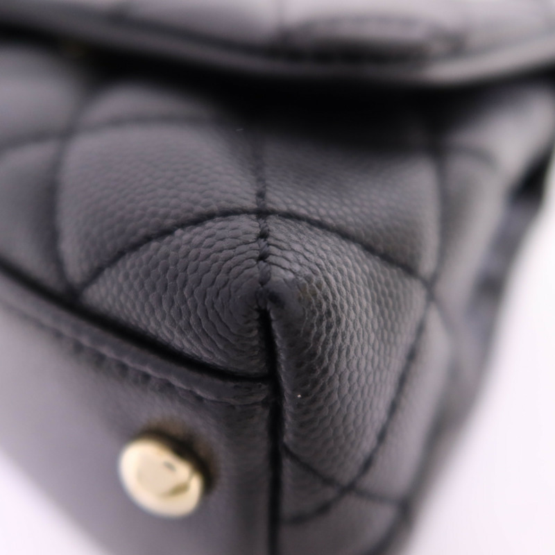 CHANEL 牛皮皮革Co Co Handle金扣鏈帶手挽肩背兩用袋-6