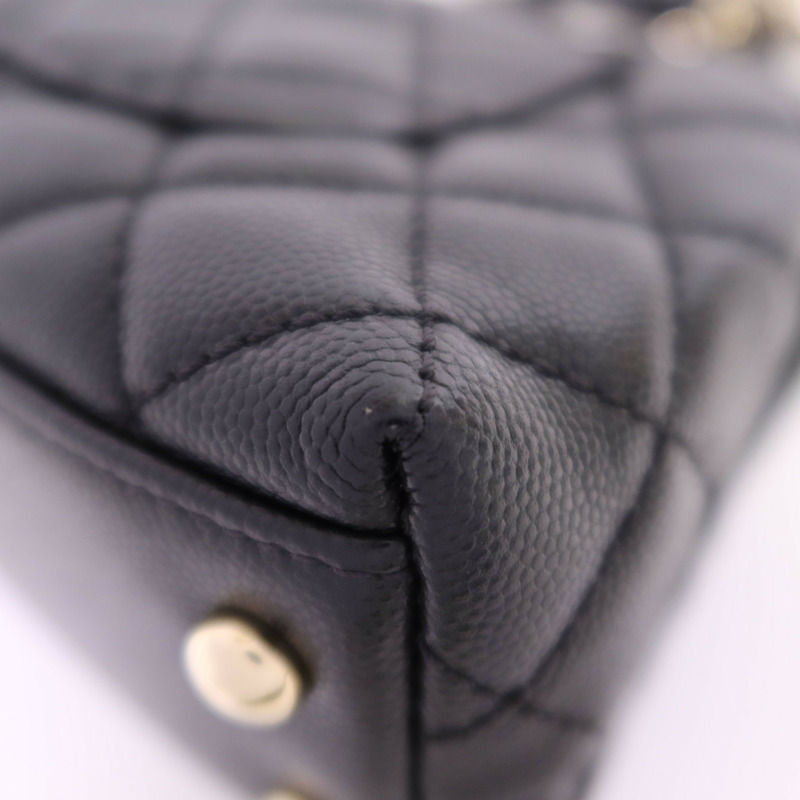 CHANEL 牛皮皮革Co Co Handle金扣鏈帶手挽肩背兩用袋-8