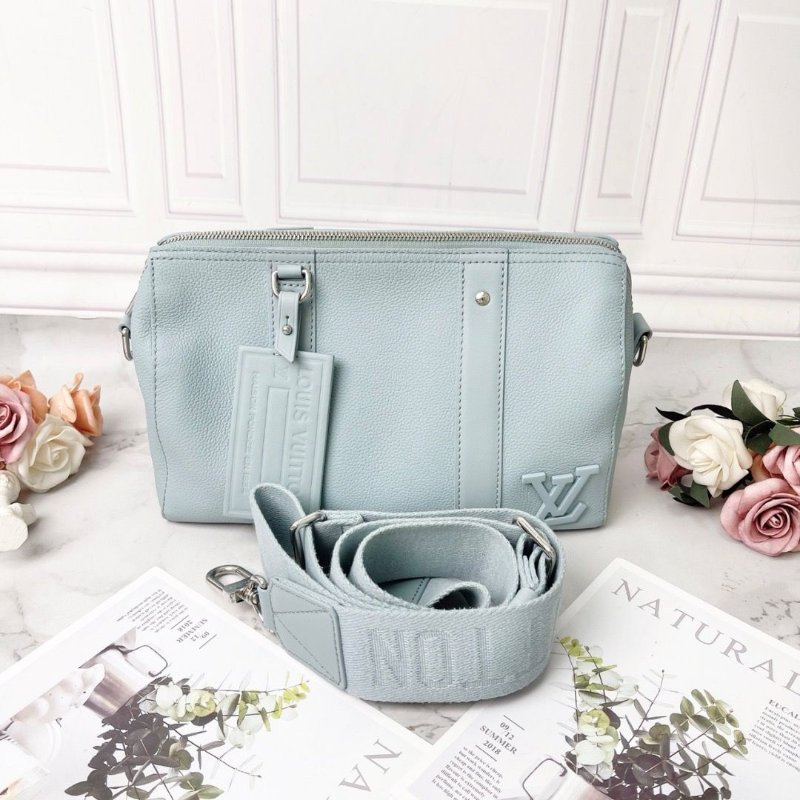 LV keepall City藍色全皮款 芯片款27x17x13 98新配件塵袋-1