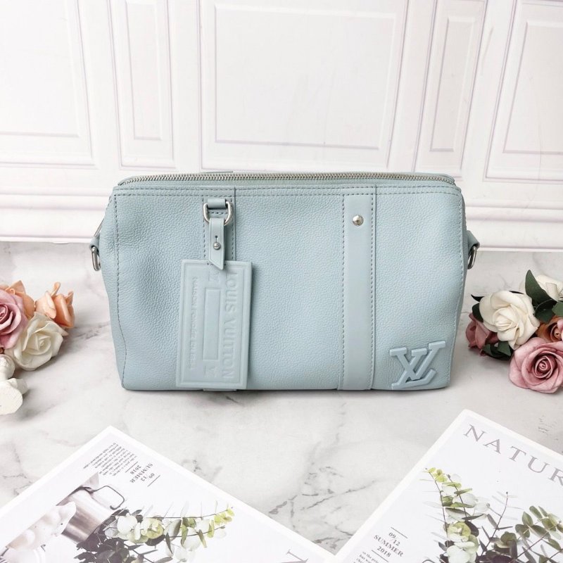 LV keepall City藍色全皮款 芯片款27x17x13 98新配件塵袋-4