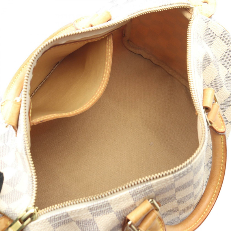 路易威登 Speedy 30 手提包 N41533 Damier Azur 白色皮革 二手 女士 LV-2