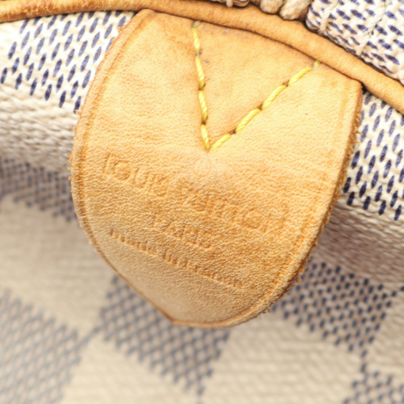 路易威登 Speedy 30 手提包 N41533 Damier Azur 白色皮革 二手 女士 LV-3