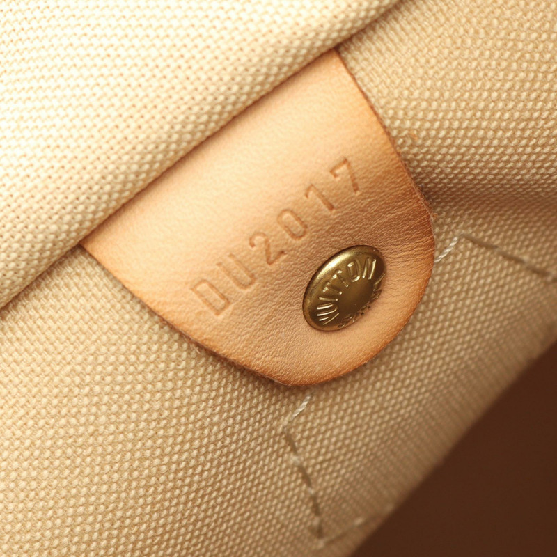 路易威登 Speedy 30 手提包 N41533 Damier Azur 白色皮革 二手 女士 LV-4