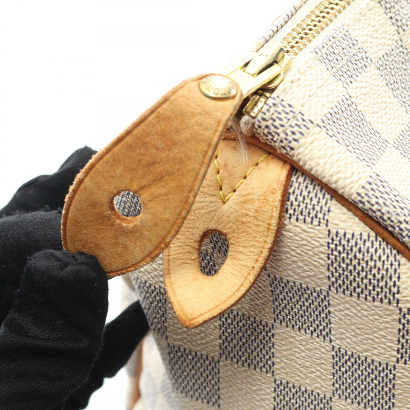 路易威登 Speedy 30 手提包 N41533 Damier Azur 白色皮革 二手 女士 LV-5