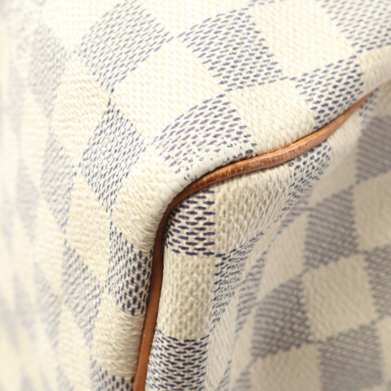 路易威登 Speedy 30 手提包 N41533 Damier Azur 白色皮革 二手 女士 LV-8