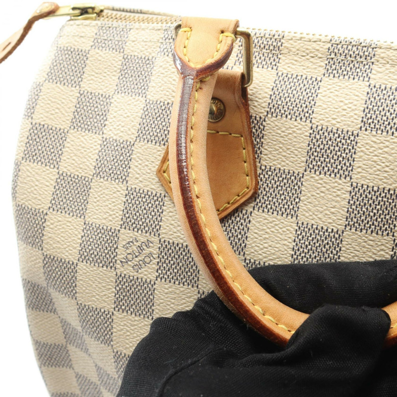 路易威登 Speedy 30 手提包 N41533 Damier Azur 白色皮革 二手 女士 LV-9