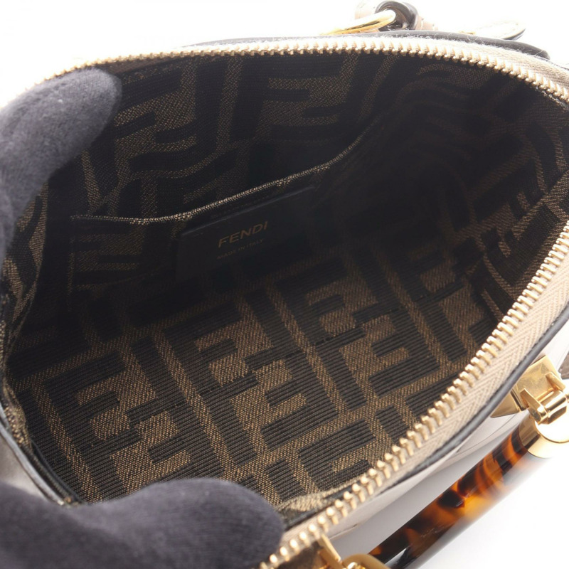 FENDI By The Way 迷你肩斜背包 8BS067 ABVL 皮革 米色 二手-2