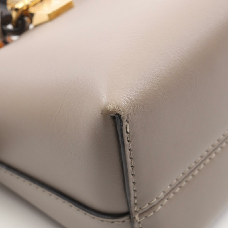 FENDI By The Way 迷你肩斜背包 8BS067 ABVL 皮革 米色 二手-4